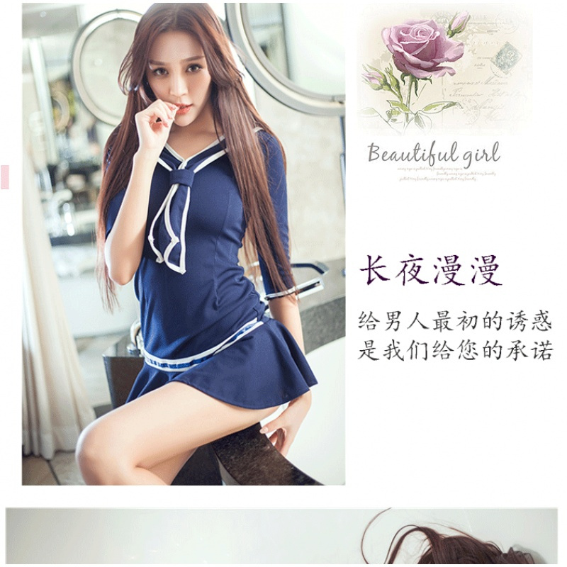 情趣制服 蝴蝶结学生装性感制水手制服诱惑游戏制服 职业OL空姐学生短裙 夜店情趣内衣套装衣服