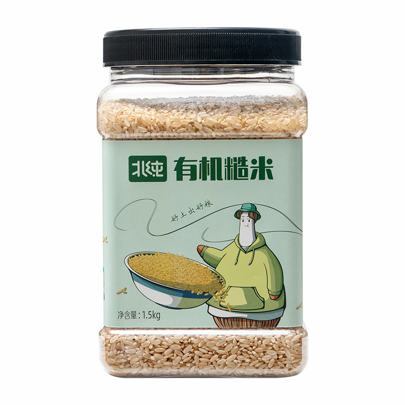 北纯 东北有机糙米1.5kg 瓶装高清大图