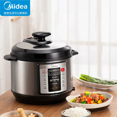 美的(Midea)电压力锅5升高压锅家用双胆多功能智能预约电高压锅煮煮饭汤锅 50A1P