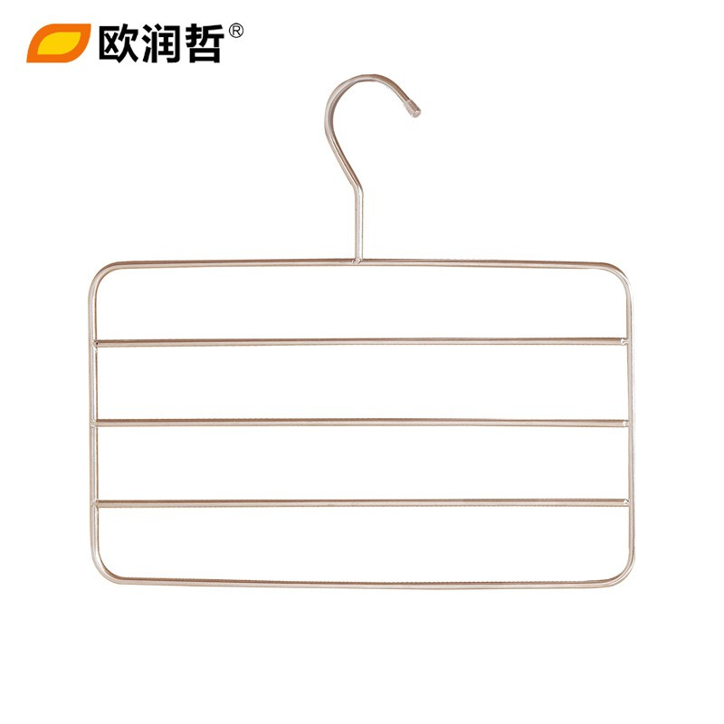 欧润哲(ORANGE) 3只装不锈钢多层裤架 衣柜裤夹子 衣物整理架 晾晒收纳架 106680
