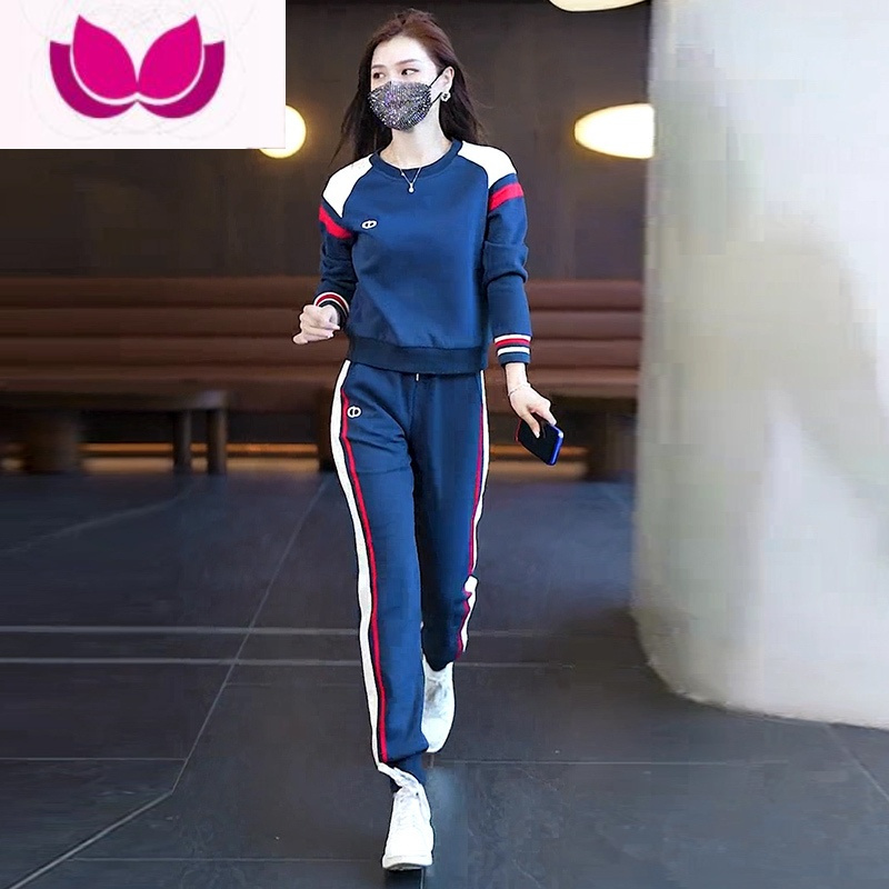 七斓休闲运动套装女小个子女装春装时尚洋气减龄显瘦卫衣运动装套