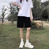 垂感西装阔腿裤女夏季高腰宽松直筒长裤薄款黑色休闲坠感拖地裤子 优质面料 [a款] 黑色 小短裤# S