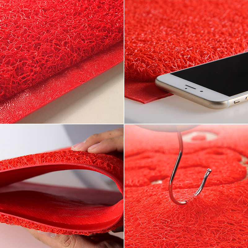 添福运 进门地垫入户门门口丝圈地垫店铺迎宾脚垫欢迎光临出入平安门垫进门耐磨pvc脚垫家用户外垫子防滑蹭土喜庆红色地毯高清大图