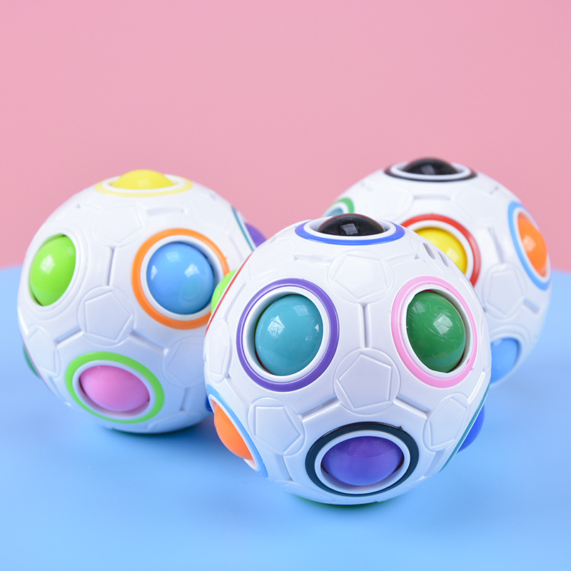 魔方球彩虹球按压手指足球弹性减压球儿童智力创意魔力球手掌|解压