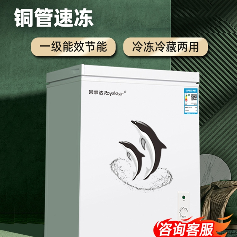 一级节能荣事达小冰柜家用小型全冷冻箱冷藏两用迷你无霜商用冷柜_24:白色268升一级能效丨铜管加厚发泡层
