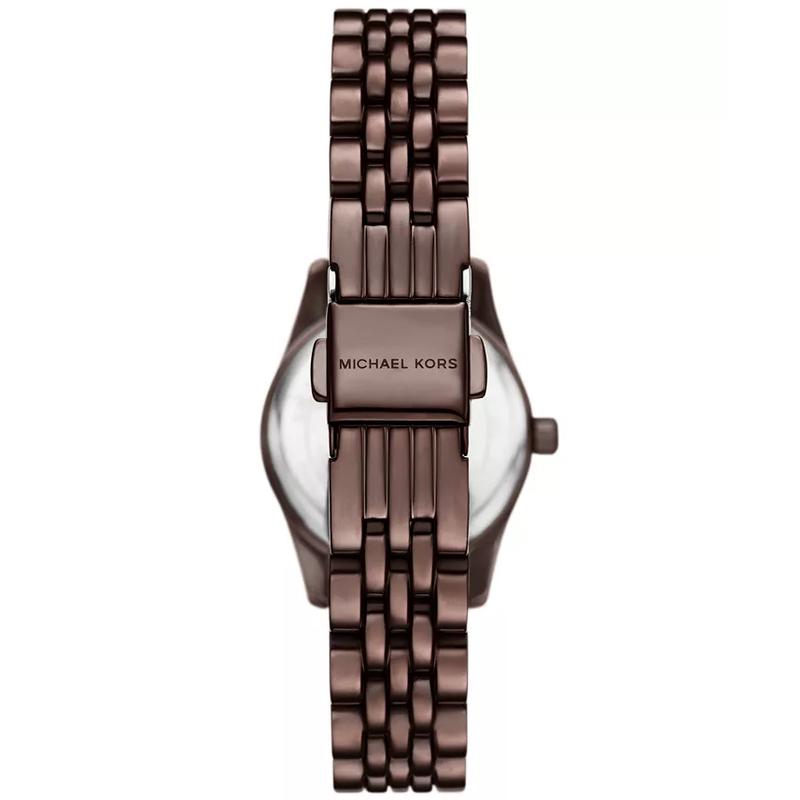 Michael Kors 女士小码巧克力不锈钢防水石英三眼腕表mm高清大图