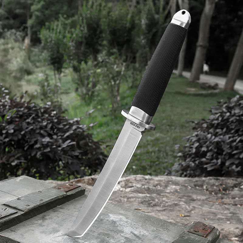 户外刀具美式v刃直刀野外求生刀长款随身小刀高硬度防卫特战军刀水果