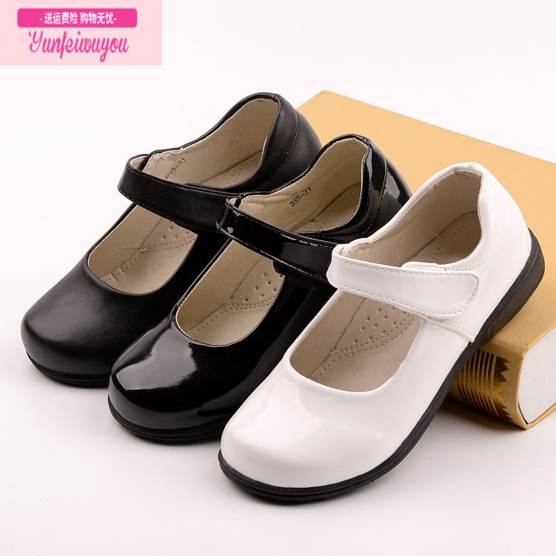 七斓女童黑色皮鞋儿童学生表演鞋女孩公主单鞋中大童礼服鞋礼仪校服鞋