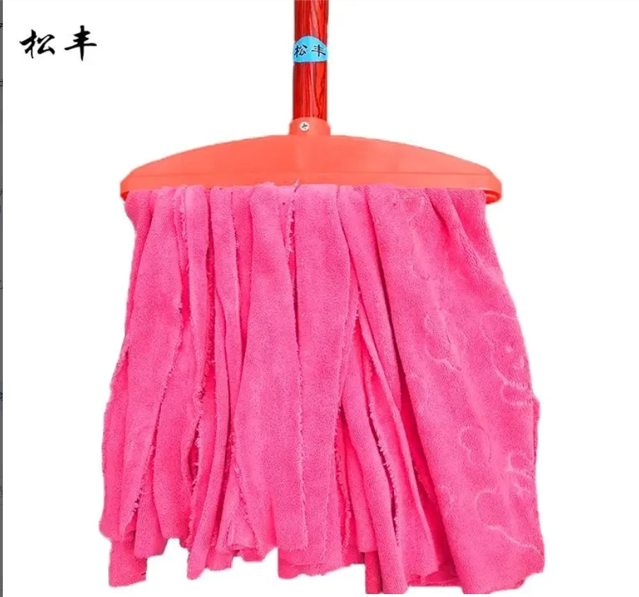 松丰家居毛巾干湿两用布拖把日用清洁吸水家用实木拖布方型塑料头防腐烂160cm*30cm把高清大图