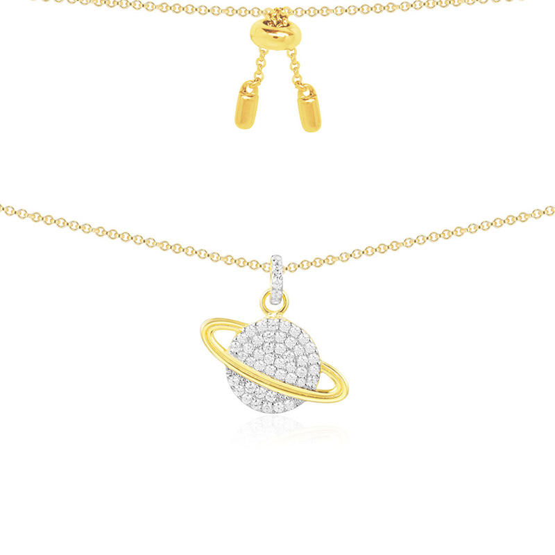 原装进口apm Monaco黄金色星球项链女毛衣链925银AC3917OXY