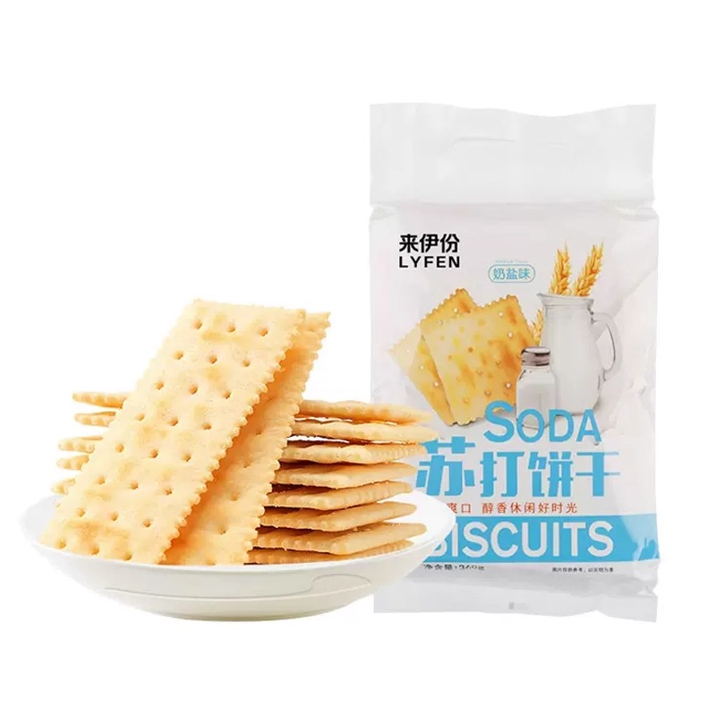 来伊份 苏打饼干早餐代餐饼干食品咸味休闲零食小吃薄脆饼干 360g*2 起订量3