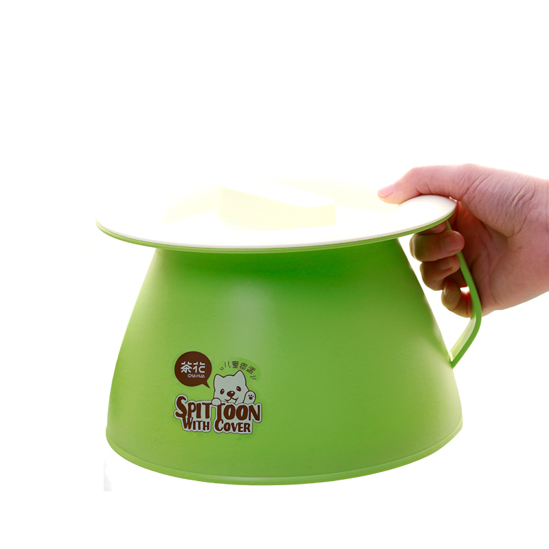 茶花痰盂塑料加厚儿童家用便盆尿壶坐便器男女带盖小号成人尿盆尿桶 2006(绿色)高清大图