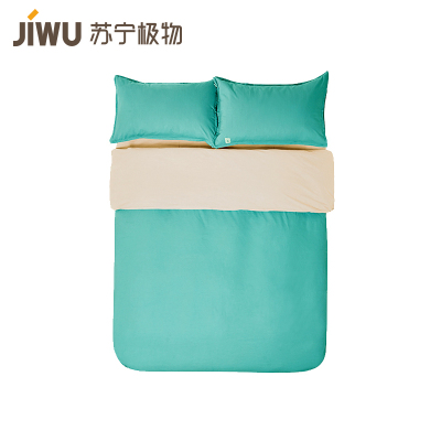 苏宁极物 床上用品棉麻色织四件套