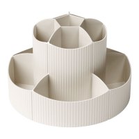 小窝厘 多功能旋转木马笔筒21*13.8cm 米白色