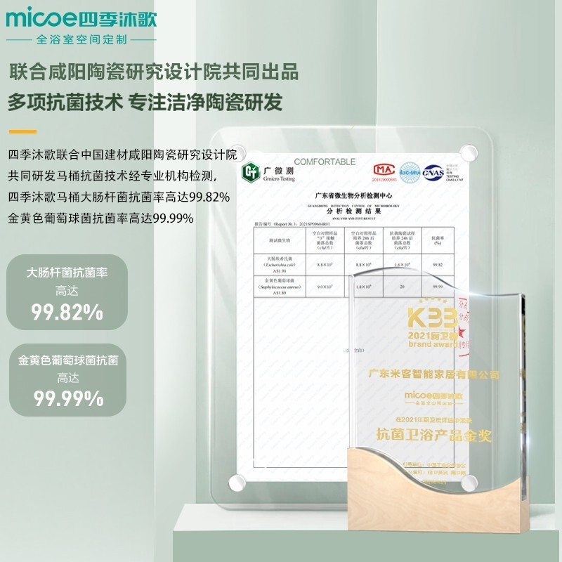 四季沐歌(MICOE)抗菌节水马桶大冲力排污节水防臭防堵坐便器