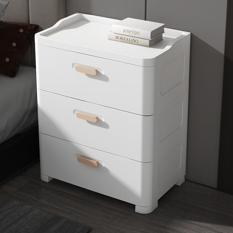 藤印象床头柜简约现代收纳柜抽屉式卧室家用床边柜小型小柜子塑料储物