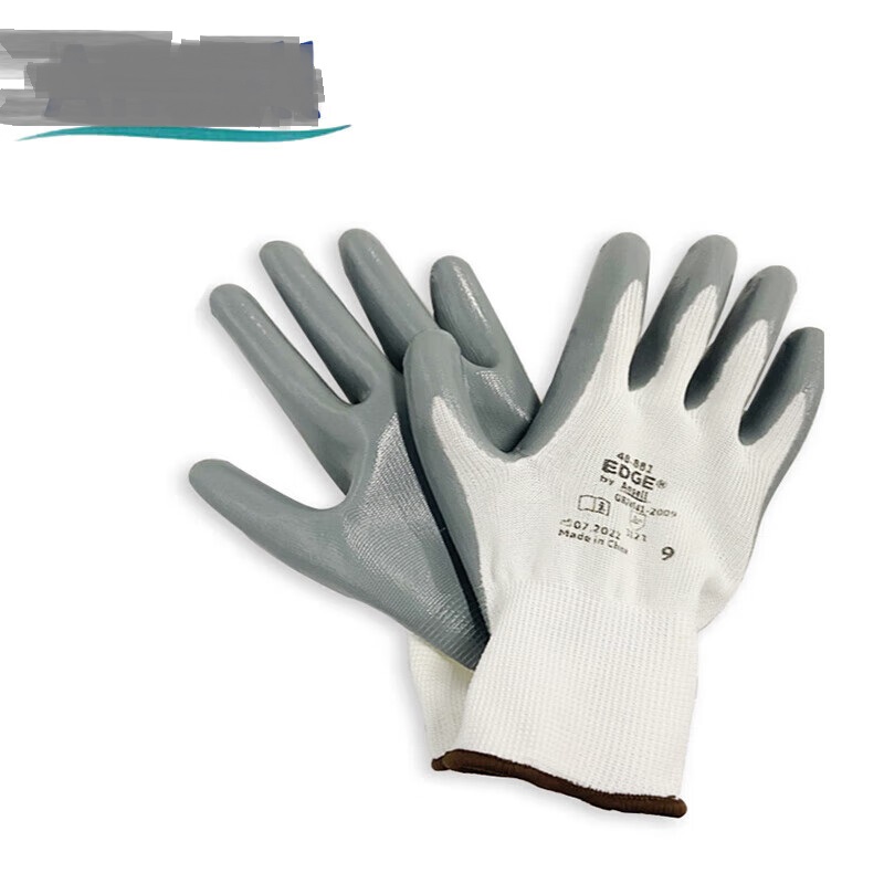 Ansell安思尔48-881 丁腈涂层耐磨轻型手套 1包12副 灰色 L