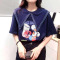 2021新款唐老鸭印花海军风短袖T恤女夏韩版宽松海军领上衣设计感 白色 M