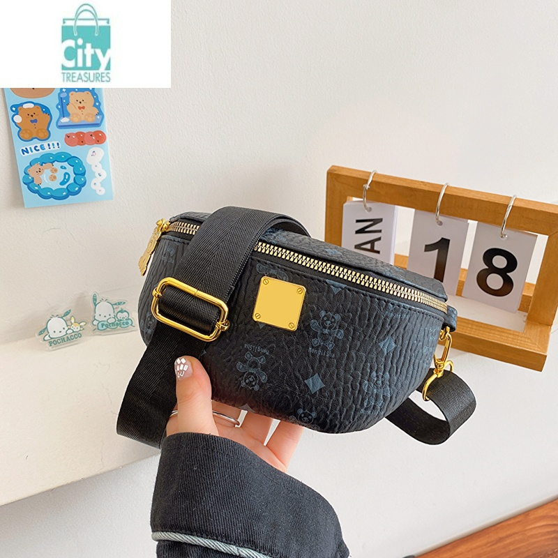 bangdou韩版儿童斜挎包女孩可爱小熊腰包宝宝包包女童胸包百搭小孩子