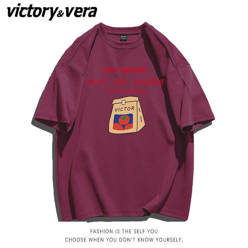 VICTORYVERA港风日系短袖t恤女夏季2022新款韩版宽松字母印花上衣