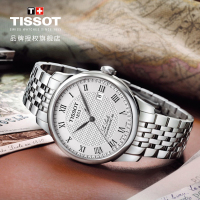 天梭(TISSOT)瑞士手表 力洛克系列钢带银盘机械男士手表T006.407.11.033.00