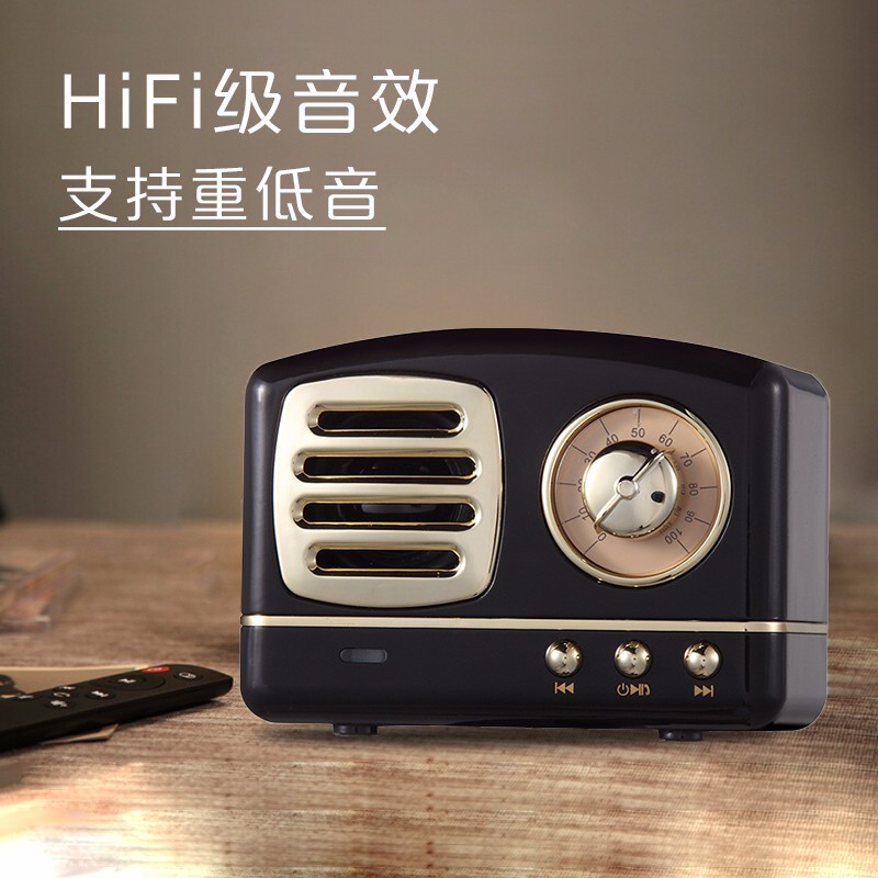 韩国现代HYUNDAI M11收音机便携复古怀旧迷你音箱 黑色
