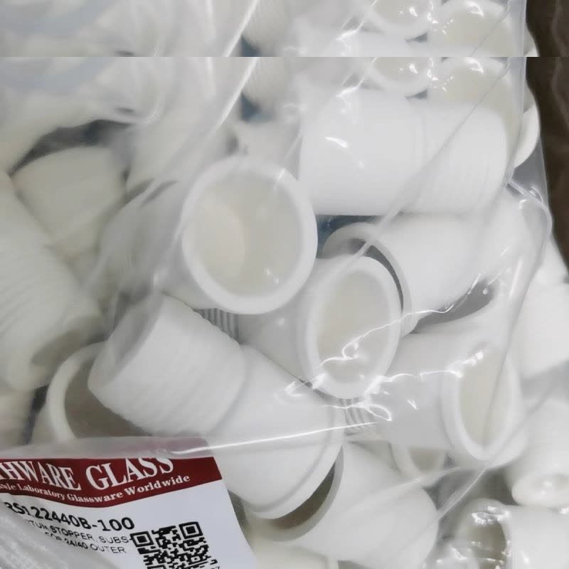 SYNTHWARE RS122440B-100螺纹密合式翻口橡胶塞 24/40,100个/包(颜色偏白 材质偏硬)包图片