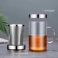 卡西菲kaxifei 玻璃杯便携创意泡茶杯茶水分离杯玻璃水杯男女士办公杯大容量玻璃茶杯耐热过滤花茶杯礼品杯子