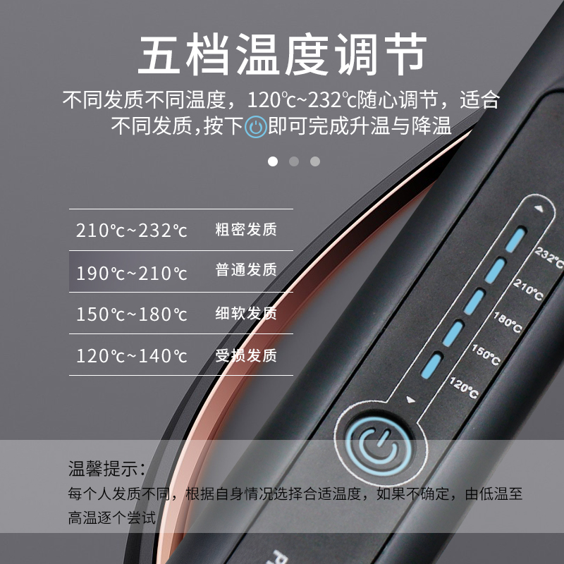 斜面设计直发器直发卷发两用烫发熨板不伤发拉直板夹短发内扣刘海美发神器生日礼物送女友高清大图