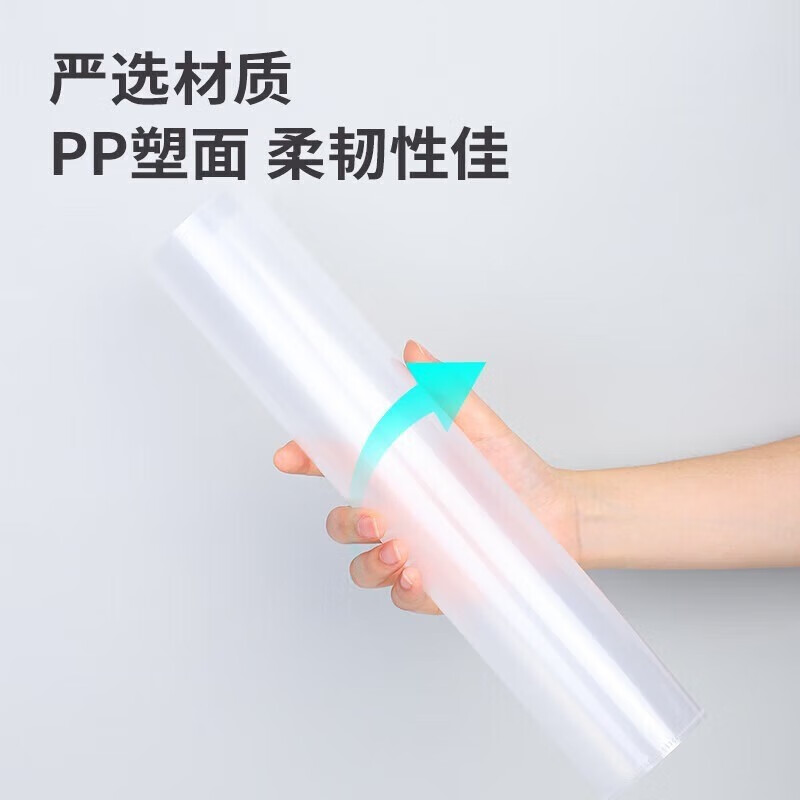 得力(deli)100只A4L型文件套 文件夹透明单片夹 票据收纳 加厚二页式文件夹文件快递袋 5706-100得力(d高清大图