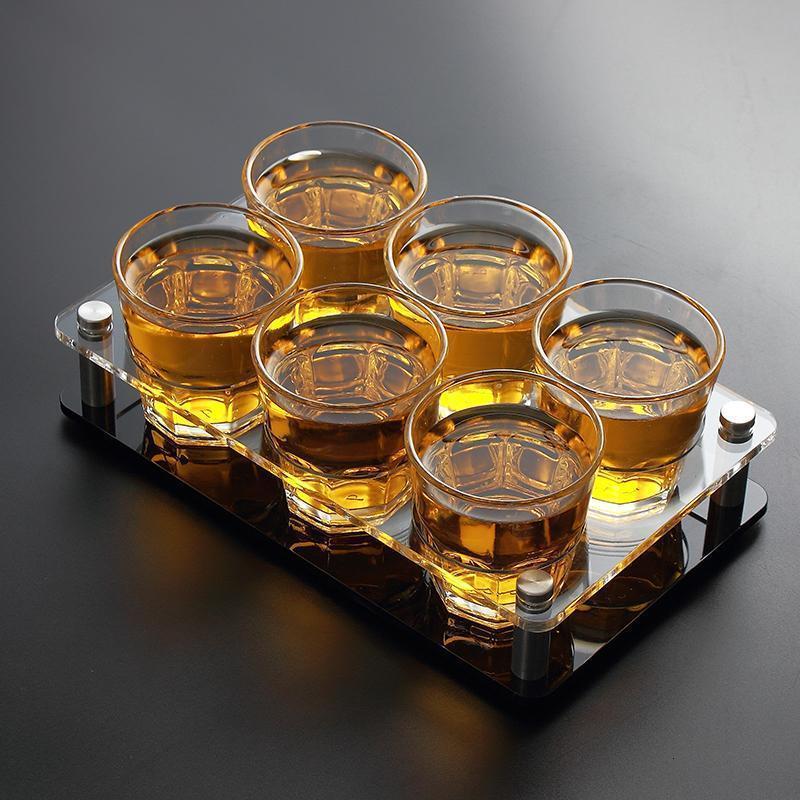 家用创意玻璃啤酒杯 大号白酒洋酒烈酒杯2二两100ml酒具套装