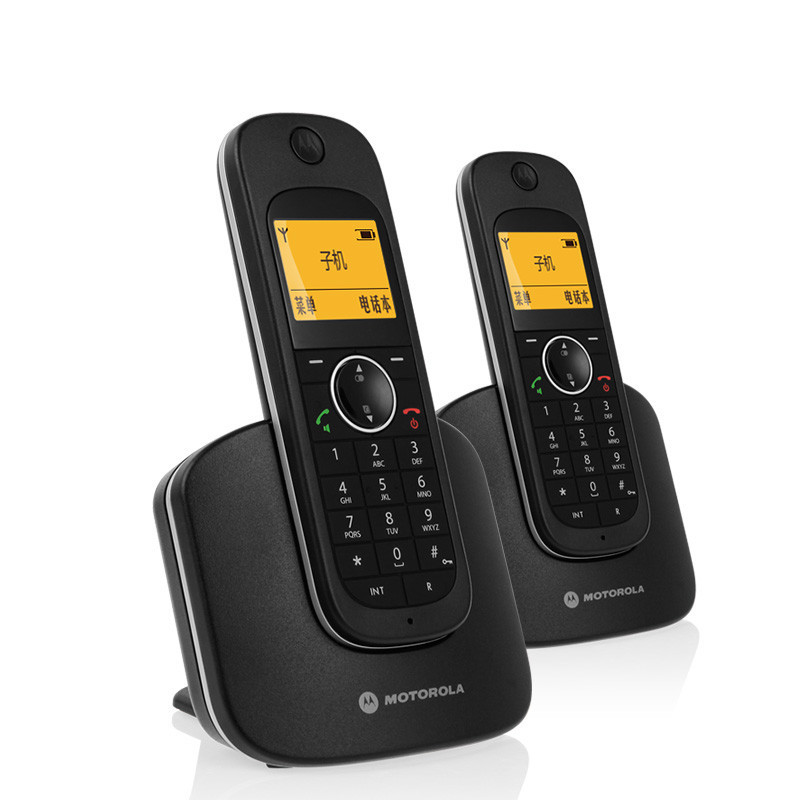 摩托罗拉(MOTOROLA) 黑色 无绳 双电话机 D1002 (单位:套)