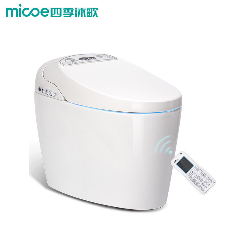 四季沐歌[MICOE]智能马桶一体机即热式无线遥控坐便器地排 超漩式全自动烘干座便电动马桶300MM