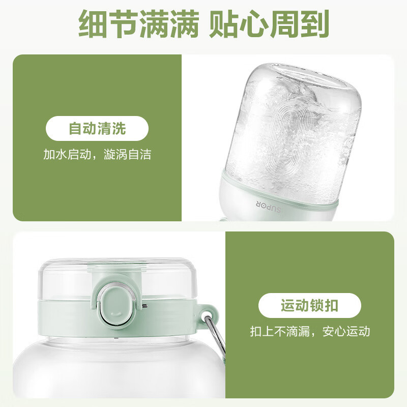 苏泊尔(SUPOR)榨汁杯榨汁机随行杯1L/升双盖鲜榨便携式果汁机易清洗电动水果机料理机搅拌机婴儿辅食机 JC500A高清大图