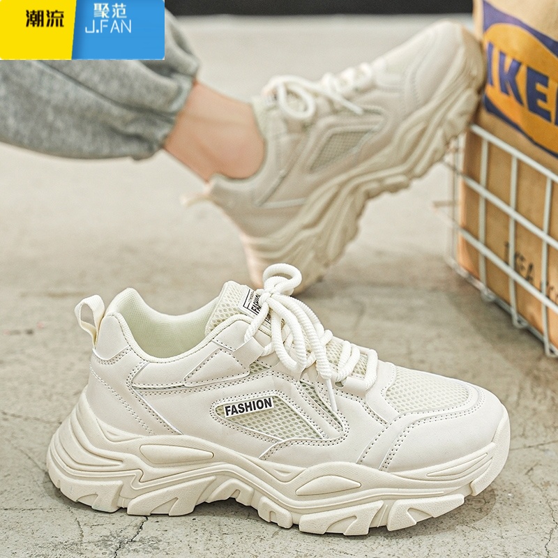聚范小白男鞋2024新款夏季透气网面潮流百搭休闲增高防滑运动老爹潮鞋高清大图