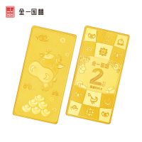 金一国囍 AU9999牛年工艺金条2克中国金砖金块2g黄金金条足金999.9 支持回购 投资收藏系列