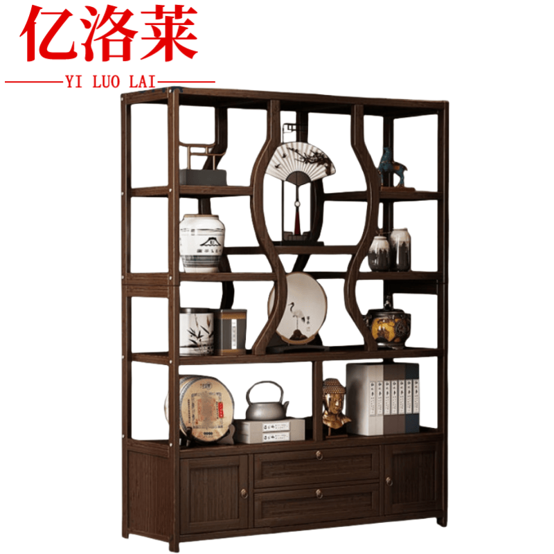 亿洛莱 带抽带门博古架 120*25*173cm 个高清大图