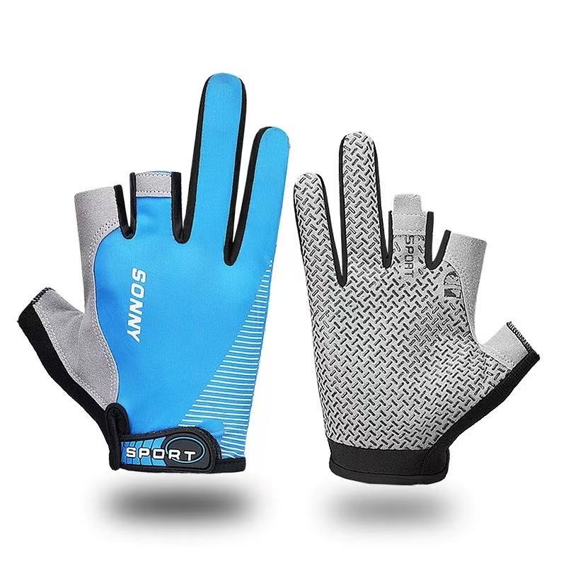 惠铁 骑行防晒手套冰丝防滑手套 触屏 双高清大图