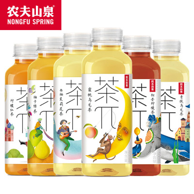农夫山泉茶派茶π蜜桃乌龙茶500ml*5瓶