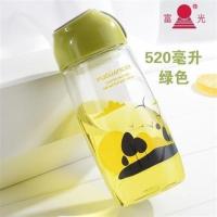 富光随手杯女士创意时尚珠珠侠太空杯便携户外塑料学生水杯 520ml绿色