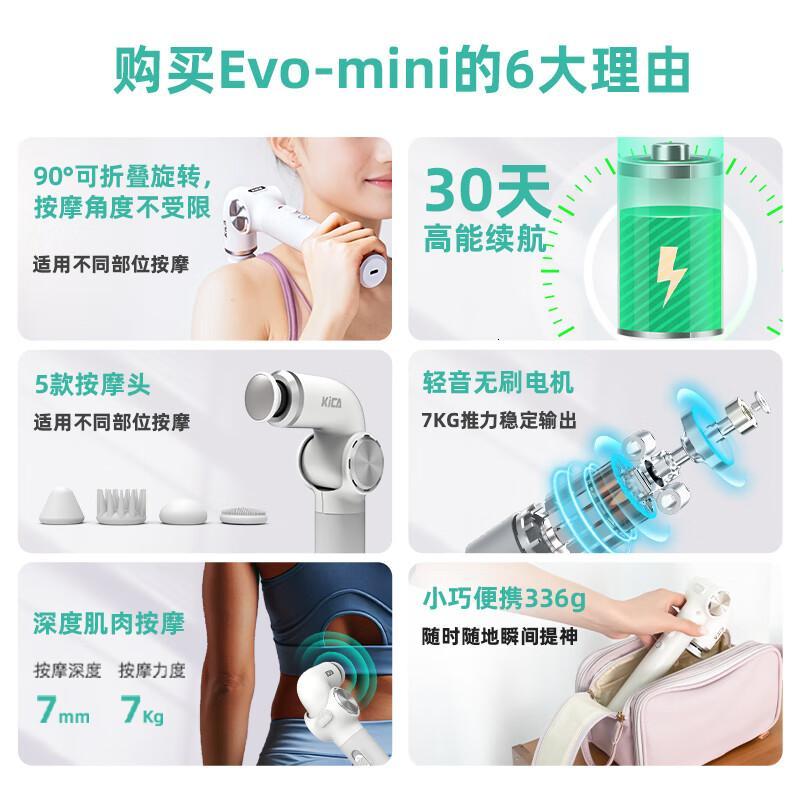KICA筋膜枪腰腿部颈椎电动按摩器专业肌肉放松低噪私处按摩仪Evo-mini高清大图