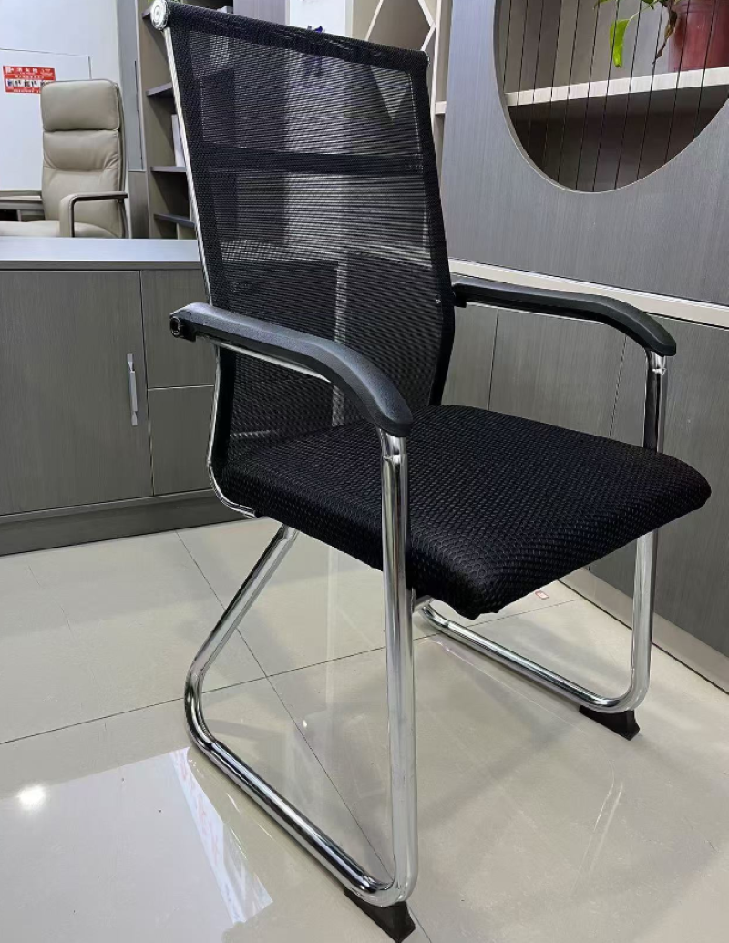 依诗幕会议接待椅子弓字型电脑椅家用椅子黑色高清大图