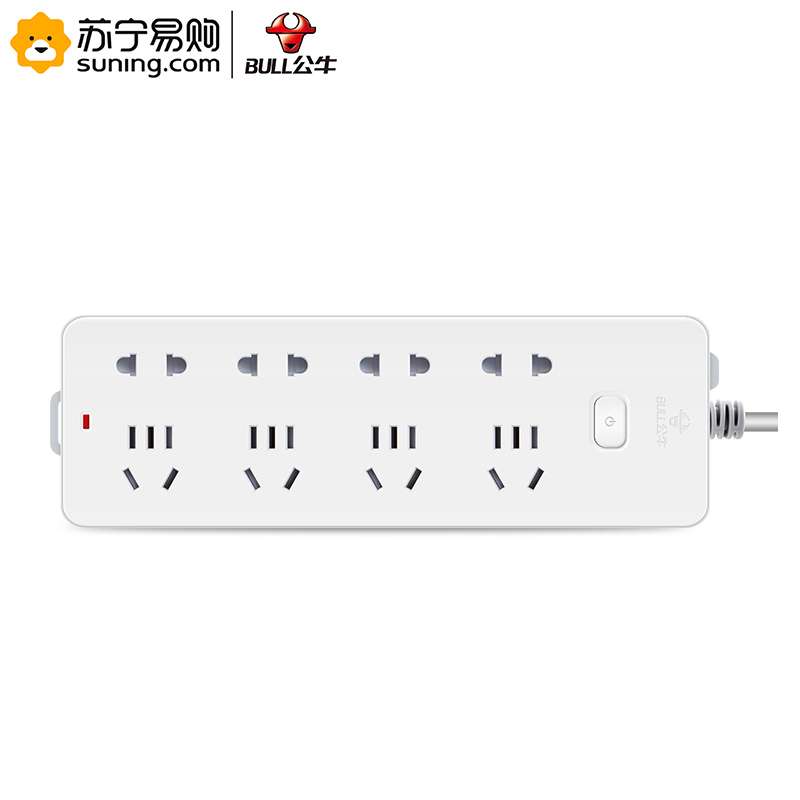 公牛(bull) GN-403插座 8位 1.8米