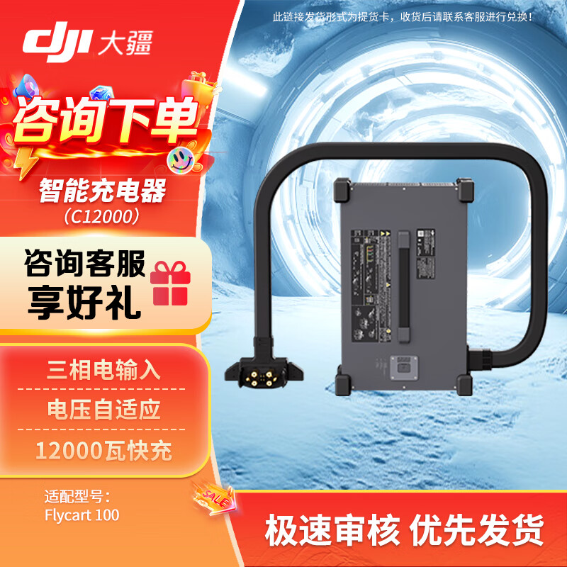 大疆(DJI)FC100无人机配件 C12000 行业版智能充电器 适配FlyCart100 提货卡