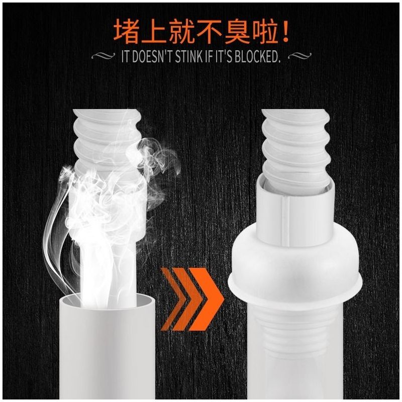 厨房下水管防臭密封圈洗衣机排水管卫生间地漏下水道硅胶套防臭塞|40/50管密封圈-粉+防臭芯