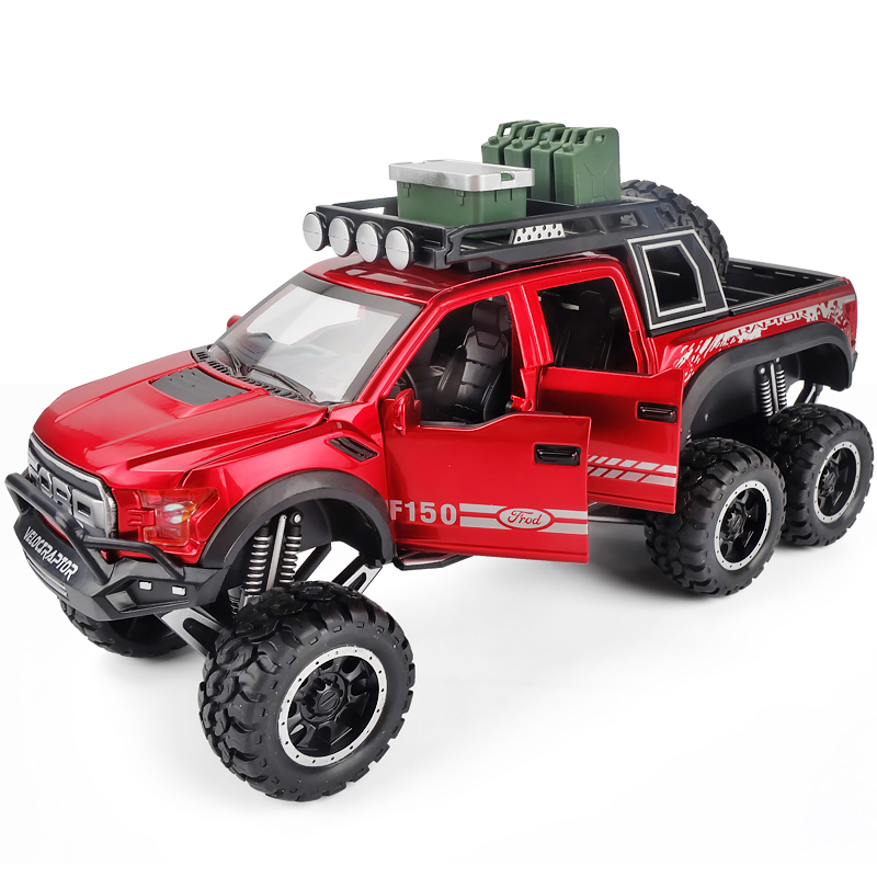 六开皮卡猛禽f150大号玩具车合金皮卡车儿童玩具汽车越野车模型白色
