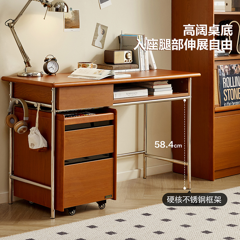 全友家居中古风书柜带玻璃门客厅展示柜书房储物收纳立柜高清大图