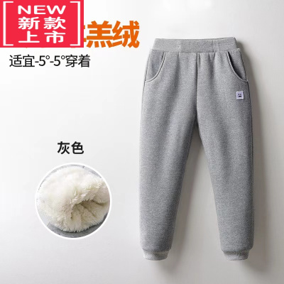 可莉允女童棉裤加绒加厚北方外穿儿童三层羊羔绒裤子中大童保暖冬裤冬季保暖裤