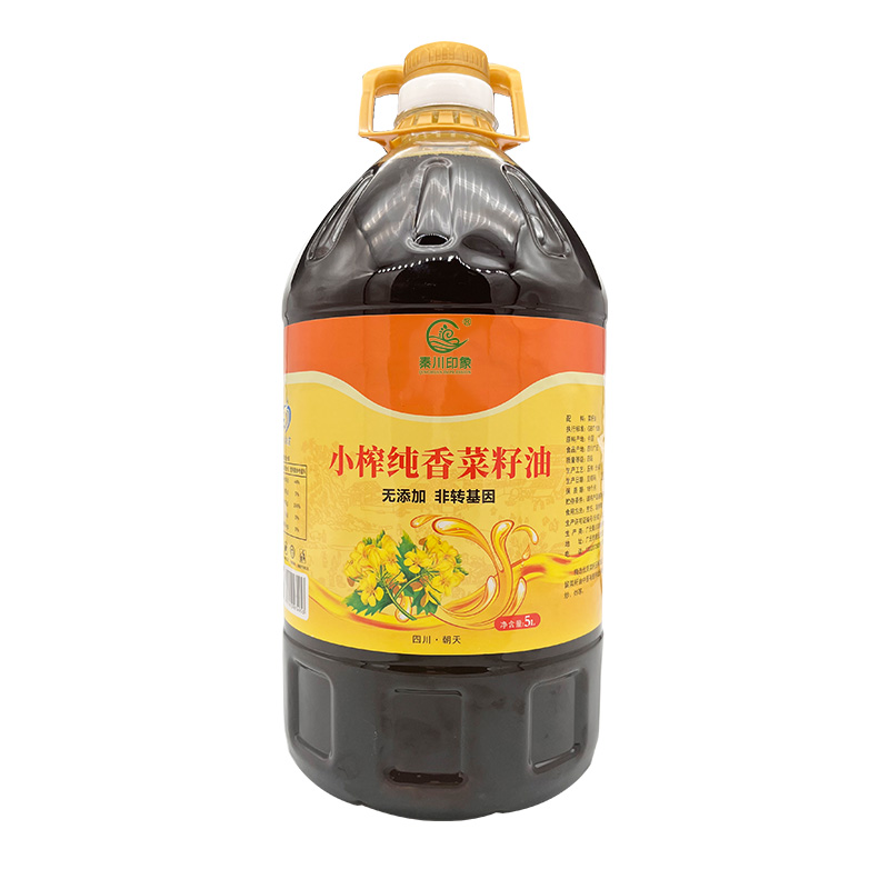 秦川印象小榨纯香菜籽油5L/桶