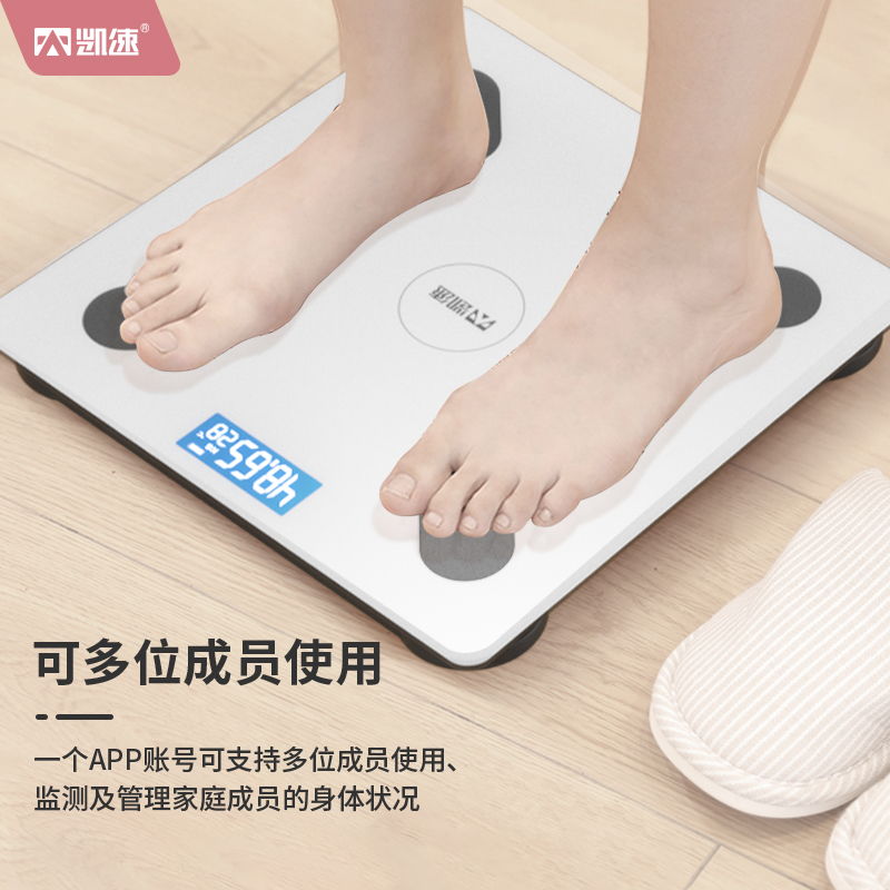 凯速(Kansoon) N智能蓝牙体脂秤- TZC002 皎月白高清大图